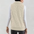 thumbnail image 4 of Fanxing Clearance 2025 Womens Fuzzy Sherpa Fleece Jacket Plus Size Lightweight Vest Coat Cozy Sleeveless Cardigan Zipper Waistcoat Outerwear with Pocket Beige,XL, 4 of 7