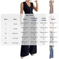 thumbnail image 3 of Guluxicc 2 Piece Womens Outfit Sets V Neck Sleeveless Button Down Vests High Waist Pleated Wide Leg Pants Business Casual Wear, 3 of 6