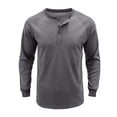 thumbnail image 4 of Bellella Men Henley Shirts Casual Long Sleeve Crew Neck Pullover Tops Fall Winter Button Up T-Shirts with Front Pocket, 4 of 6