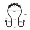 thumbnail image 6 of Emlimny Shower Curtain Hooks, 12 Pcs Shower Curtain Rings, Stainless Steel Roller Rust-Resistant Balance Sliding Anti-Drop Double Shower Hooks for Curtain Bathroom Shower Curtains (Black), 6 of 6