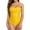 Yellow, variant on Women's Summer Color Contrast Bikini Swimsuit Tight, Sunscreen, Nylon & Spandex, Adjustable Straps, Removable Paddings, Sizes S-XXL