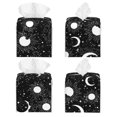 thumbnail image 2 of Yiaed Crescent and Stars Print Tissue Box Cover, PU Leather Decorative Organizer for Tabletop, Bathroom, Car, Office Creative Decorative, 2 of 7