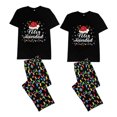 thumbnail image 3 of LuLiaMenton Feliz Navidad Lights Multicolor Matching Couples Christmas Pajamas Short Sleeve, 3 of 5