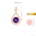 thumbnail image 3 of ANGARA Natural Solitaire Round 1.15 ct Amethyst Infinity Twist Pendant in 14K Rose Gold for Women (Size-7mm) | February Birthstone, Anniversary, Jewelry Gift for Women | Natural Amethyst Necklace, 3 of 8