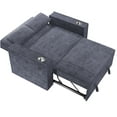 thumbnail image 4 of JERFIT Modern Convertible Sleeper Sofa Bed with USB & Cup Holders, Dark Gray Corduroy 2-Seater Couch for Small Space, 4 of 8