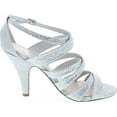 thumbnail image 6 of Delicious Women's peep toe rhinestone glitter crossing strap dance sandals, 6 of 7