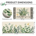 thumbnail image 3 of Hello Spring Eucalyptus Leaves Greenery Decorative Kitchen Rugs Set of 2, Farmhouse Anti-Fatigue Kitchen Mats Non-Slip Floor Mat Botanical Buffalo Plaid Home Decorations - 17x30 and 17x47 Inch, 3 of 6