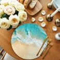 thumbnail image 2 of Teal Beach Round Placemats Set of 6 for Dinning Tables,Heat-proof Braided Table Mats 15 Inch,Summer Ocean Coastal Nautical Seaside Washable Place Mat for Kitchen Restaurant Party Decor Table Setting, 2 of 9