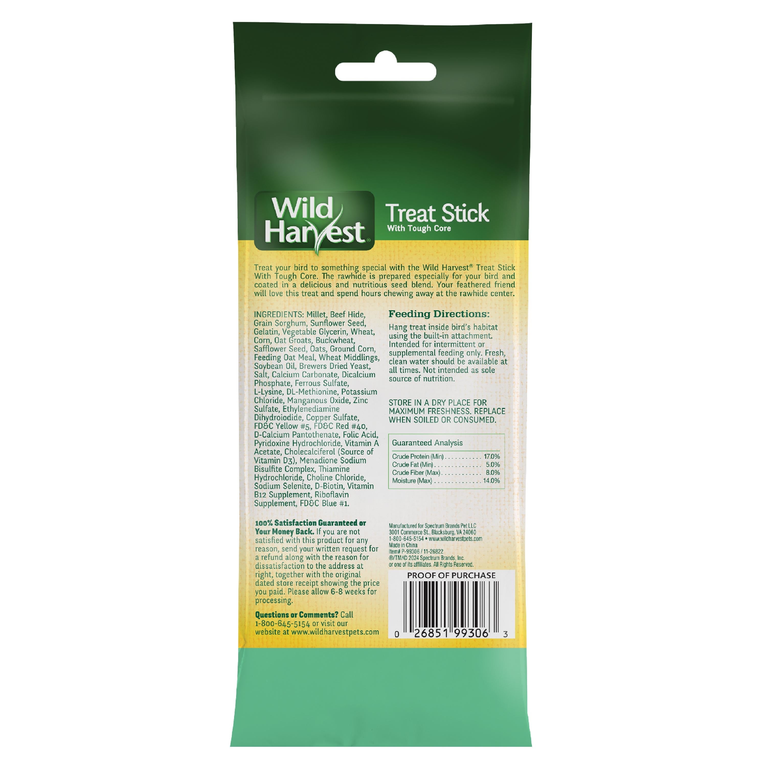 Wild Harvest Treat Stick, 100% Edible Interactive Treat and Toy, 1 Count