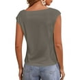thumbnail image 5 of Sherrylily Women Cap Sleeve Scoop Neck Tank Tops Casual Solid Basic Tee Shirts, 5 of 5
