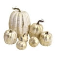 thumbnail image 2 of Lipstore 7 Pieces Fake Pumpkins Model Cute Harvest Decorative DIY Small Rustic Artificial White Gold, 2 of 8