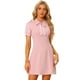 thumbnail image 1 of Vestido de Trabajo Elegante Allegra K Cuello Ojo de Cerradura Manga Abullonada Rosa L, 1 of 6