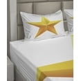thumbnail image 4 of Ambesonne Yellow Fitted & Top Sheet Set with Shams, Single Yellow Ombre Star, Yellow White, 4 of 5