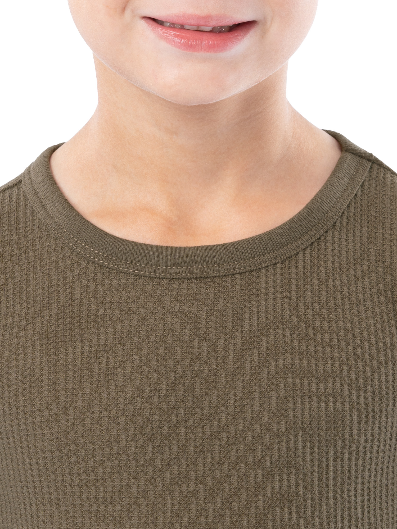 Athletic Works Boy's & Girl's Waffle Thermal Underwear Crew Top & Bottom Set, Sizes XS-XXL