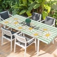 thumbnail image 2 of Daisy Flower Table Cloths for 8 Foot Rectangle Tables, Watercolor Farmhouse Country Floral Stripe Patio Waterproof Elastic Fitted Tablecloths, Washable Rectangular Table Cover for Camping, 2 of 8