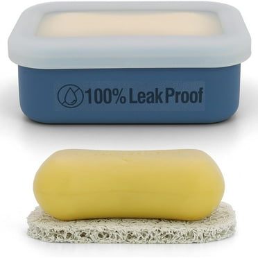 Compact Leakproof Travel Soap Case, Silicone Travel Soap Container, Portable Soap Box with Drainage Layer