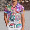 thumbnail image 2 of PMUYBHF Chemise à Manches Courtes Imprimée 3D Mode Sequins Mardi pour Hommes 9659 m, 2 of 5