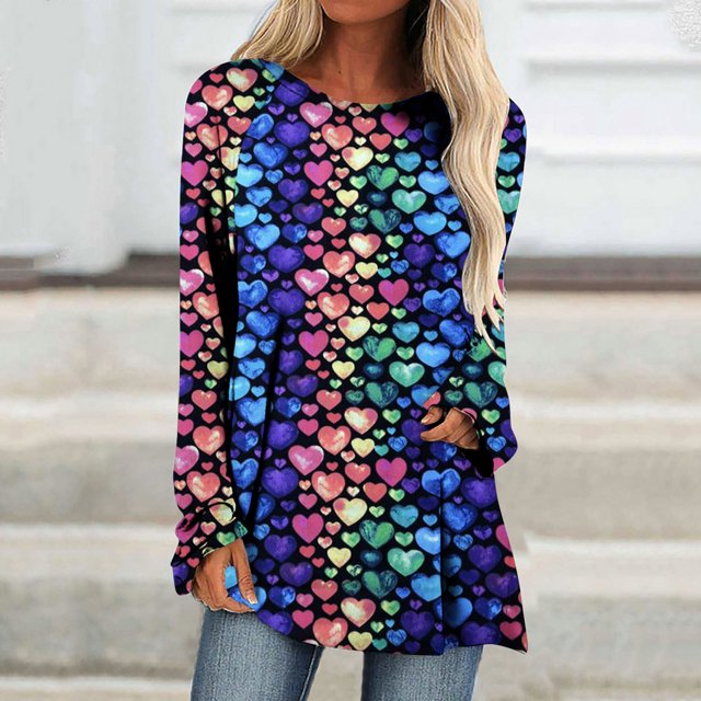 Qertyioot Cadeau de la Saint-Valentin! Blouse Décontractée à Manches Longues et Col Rond pour Femmes, Imprimé St. Patrick