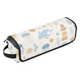 thumbnail image 2 of Hair Tool Organizer Bag with Heat Resistant Mat Removable Travel Storage Case for Hot Air Brushes Curling Irons Blue and Yellow Sea Animals, 2 of 8