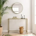 thumbnail image 3 of Boutique Home Modern Tempered Glass Console Table with Golden Metal Frame, 3 of 7