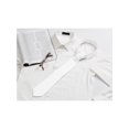 thumbnail image 5 of CORBATA DE HOMBRE DE COLOR SÓLIDO CON RAYAS ESTRECHAS INSPIRADORAS PARA GRADUACIÓN TRAJE FORMAL BLANCA, 5 of 5