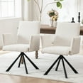 thumbnail image 4 of Kidol & Shellder Boucle Dining Chair Comfy Swivel Kitchen Chair Modern Computer Chair Vanity Chair with High Back and Arms for Home Kitchen Makeup Room, Beige, 4 of 8