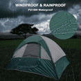 thumbnail image 6 of Green 4-Person Portable Dome Tent, 9 ft x 7 ft, Waterproof & Windproof with Rainfly, 6 of 7