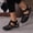 Black, variant on Womens Comfort Wedge Sandals - Perforated Closed toe Adjustable Strap Summer Shoes Black 39
