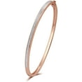 thumbnail image 2 of Arista Diamond Accent Women's Fashion Bangle in 14K Rose Gold Plated Brass, 2 of 4