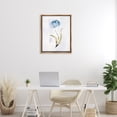 thumbnail image 2 of Stupell Industries Single Blue Flower Blossom Floral Painting Brown Floater Framed Canvas Art Print Wall Art, 25 x 31, 2 of 9