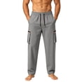 thumbnail image 4 of HOMADLES Men's Straight Leg Cargo Pants Relaxed Fit Quick Dry Work Pants Elastic Waist Lightweight Athletic Pants Gray Size 3XL, 4 of 5