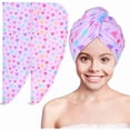 thumbnail image 1 of wonima11 Microfiber Hair Towel Wrap for Kids 2 Pack Rapid Drying Hair Towel with Button Hair Turbans for Wet Hair Wraps Head Towel Wrap for Women and Girls, 1 of 1
