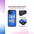 thumbnail image 3 of Stylish iPhone 15 Case - Lightweight Yellowing Resistant with Colorful ' Caquell ' im MI? ' Design on Blue Background Black Border Perfect Fit for Camera Lenses, 3 of 6