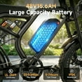 thumbnail image 4 of Efunkeep K6-T Electric Mountain Bike for Adults – 3000W Peak Dual Motor 20" Fat Tire E-Bike, 48V 15Ah Battery 32MPH, UL2849 Certified Off-Road Ebike (Black), 4 of 7