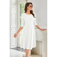 thumbnail image 2 of Vestido GRACE KARIN, casual de verano, blanco, línea A, manga 3/4, XXL, 2 of 5