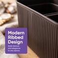 thumbnail image 4 of Decorative Plastic Storage Bins Organizer Baskets, Brown (Set of 3) 1 Medium, 2 Small - Container Boxes for Organizing Closet Shelves Kitchen Pantry Shelf Bathroom Drawer - Ribbed Design, 4 of 9