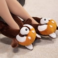 thumbnail image 5 of Jiibva Cartoon Raccoon Animal Slippers, Winter Warm Plush Slippers, Non-Slip Soft Closed Back Indoor Slides House Shoes for Women, Man, 5 of 7