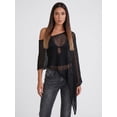 thumbnail image 4 of LMLYSoH Women's Knitted Poncho Fashion Lightweight Solid Color Off One Shoulder Shawl Wrap for Beach Party, 4 of 9
