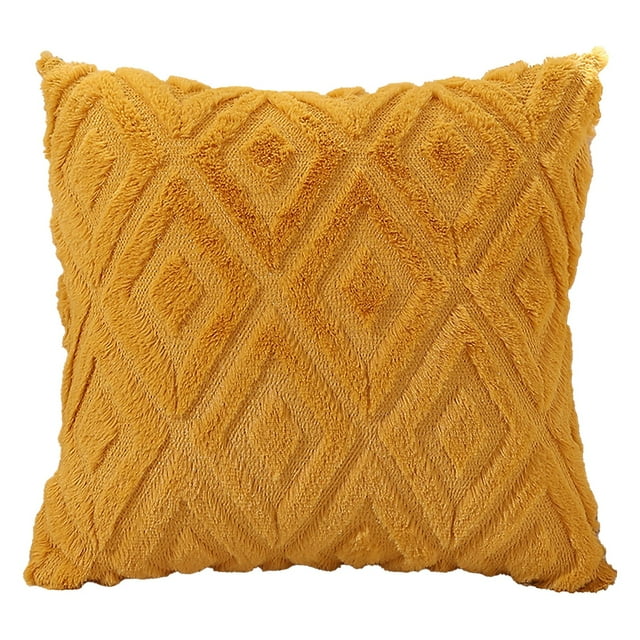 Pallene Soft Synthetic Throw Pillow Covers. Short Wool Velvet Decorative Pillow Covers For Couch Sofa In Living Room With 3D Geometric Pattern.