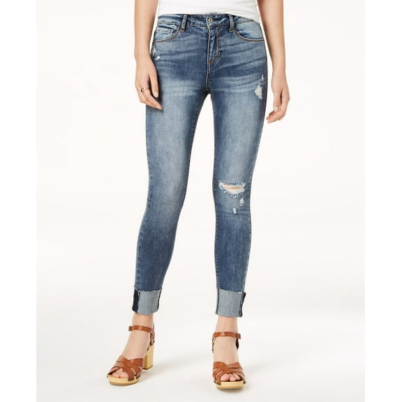 American Rag Juniors Ripped Cuffed Skinny Jeans Tucker 0