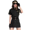 thumbnail image 3 of Vestido camisero corto sexy de piloto para mujer, disfraz de policía para Halloween, disfraz de capitán, espectáculo de baile en discoteca, conjunto de uniforme DS, 3 of 5