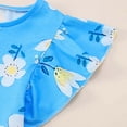 thumbnail image 7 of Girls Dresses Kids Toddler Girls Summer Honey Bee Butterfly Print A Line Flutter Sleeves Stylish Casual Dress Little Girl Dresses Blue 6 Years-7 Years, 7 of 7