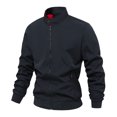 thumbnail image 4 of MYAOYI Mens Everyday Full Zip Jacket Mock Neck Ribbed Trim Outdoor Top, 4 of 6
