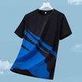 thumbnail image 5 of LPZOOGU Men's Striped T-Shirt Short Sleeve Crew Neck Casual Summer Tee Diagonal Color Block Print Athletic Sport Shirt, 5 of 7