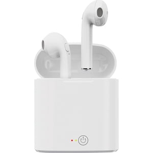 AFH True Wireless Headphones with Charging Case. Works with all bluetooth technology phones including apple and android. White color styling earbuds.