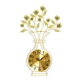 thumbnail image 1 of Reloj de pared, adorno, jarrón, hojas decorativas, decoración de porche, decoración colgante silenciosa esfera de cristal, 1 of 9