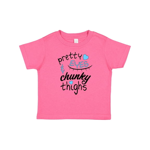 Inktastic Pretty Eyes and Chunky Thighs Blue Hearts Boys or Girls Baby T-Shirt