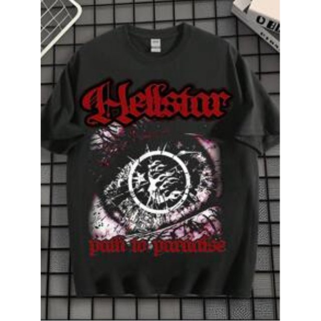 EWH On The Streets, Y2K, estilo oscuro, camiseta para hombre, estampado de ojos, rock, corte holgado, manga corta, top