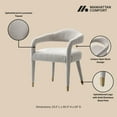 thumbnail image 4 of Manhattan Comfort Aspen Dining Armchair with Solid Wood Frame in Silver Lining, 4 of 11