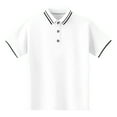 thumbnail image 4 of NAISIBABY Boys Polo Shirt, Button Collared Cotton Soft Short Sleeve School Uniform Pique Shirt White 11T, 4 of 7